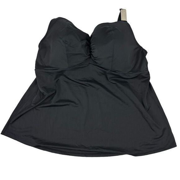 Lane Bryant Tankini Swim Top Black size 42H - Picture 3 of 7